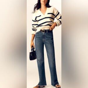 AGolde Lena Mid Rise Baby Bootcut jeans Sz 29 Placebo Dark Blue